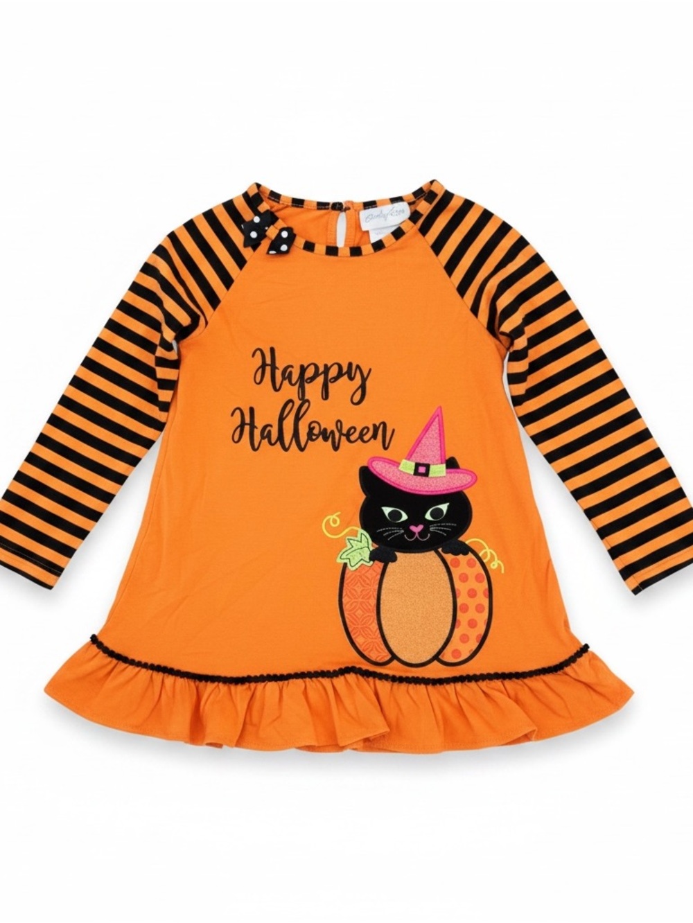 Emily Rose Size 8 Appliquéd “Happy Halloween” Long Sleeve Tunic Top